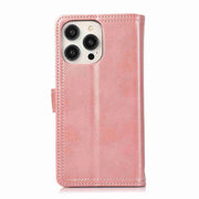 For iPhone 16 Pro Wristband Card Slot Leather Phone Case(Rose Gold)