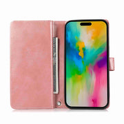 For iPhone 16 Pro Wristband Card Slot Leather Phone Case(Rose Gold)