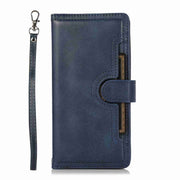 For iPhone 16 Pro Wristband Card Slot Leather Phone Case(Blue)
