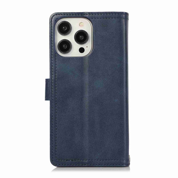 For iPhone 16 Pro Wristband Card Slot Leather Phone Case(Blue)