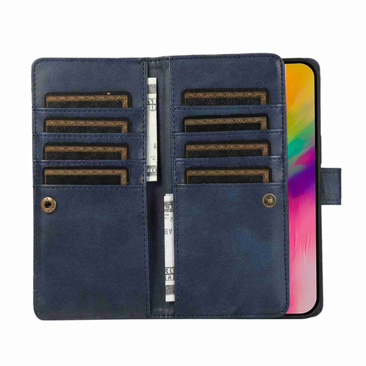 For iPhone 16 Pro Wristband Card Slot Leather Phone Case(Blue)