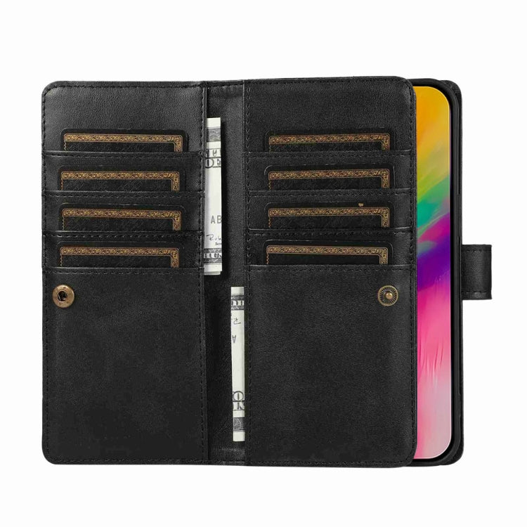 For iPhone 16 Pro Wristband Card Slot Leather Phone Case(Black)