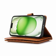 For iPhone 16 Wristband Card Slot Leather Phone Case(Brown)