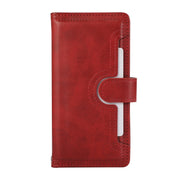 For iPhone 16 Wristband Card Slot Leather Phone Case(Red)