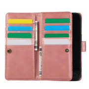 For iPhone 16 Wristband Card Slot Leather Phone Case(Rose Gold)