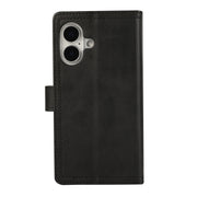 For iPhone 16 Wristband Card Slot Leather Phone Case(Black)