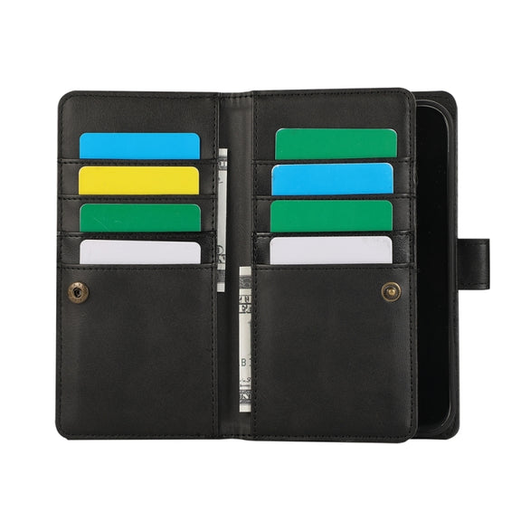 For iPhone 16 Wristband Card Slot Leather Phone Case(Black)