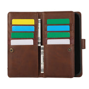 For iPhone 16 Wristband Card Slot Leather Phone Case(Coffee)