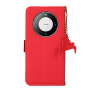 For Huawei Mate 60 Side-Magnetic TJ Genuine Leather RFID Phone Case(Red)