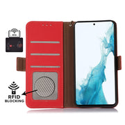 For Huawei Mate 60 Side-Magnetic TJ Genuine Leather RFID Phone Case(Red)