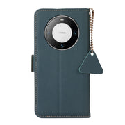 For Huawei Mate 60 Side-Magnetic TJ Genuine Leather RFID Phone Case(Green)