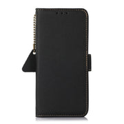 For Huawei Mate 60 Pro Side-Magnetic TJ Genuine Leather RFID Phone Case(Black)