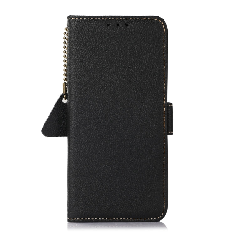 For Huawei Mate 60 Pro Side-Magnetic TJ Genuine Leather RFID Phone Case(Black)