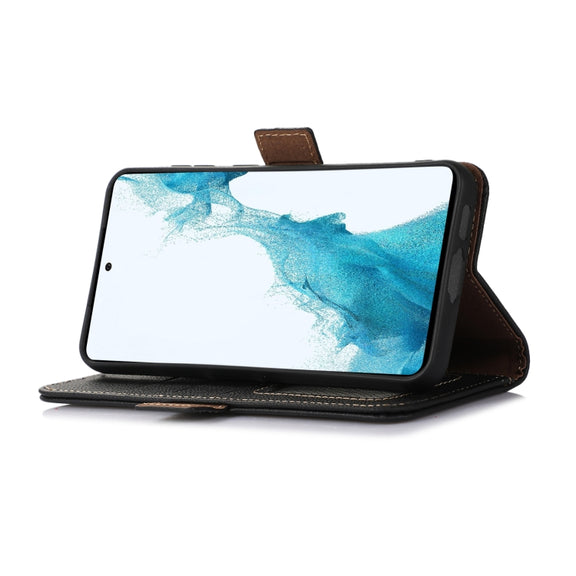 For Huawei Mate 60 Pro Side-Magnetic TJ Genuine Leather RFID Phone Case(Black)