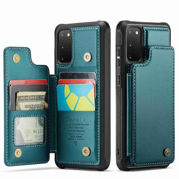 For Samsung Galaxy S20 FE CaseMe C22 Card Slots Holder RFID Anti-theft Phone Case(Blue Green) - free shipping - PMC Jewellery - Order now!