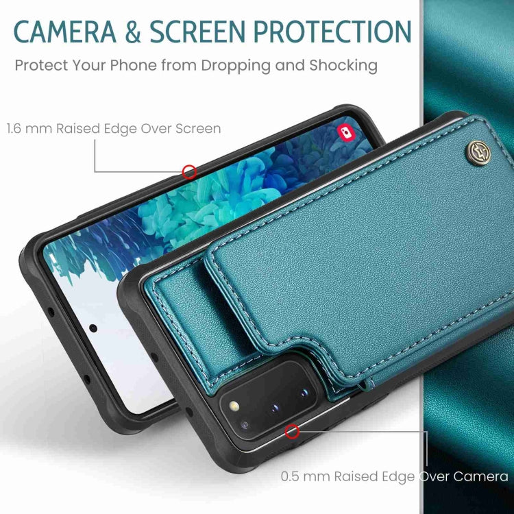 For Samsung Galaxy S20 FE CaseMe C22 Card Slots Holder RFID Anti-theft Phone Case(Blue Green) - free shipping - PMC Jewellery - Order now!