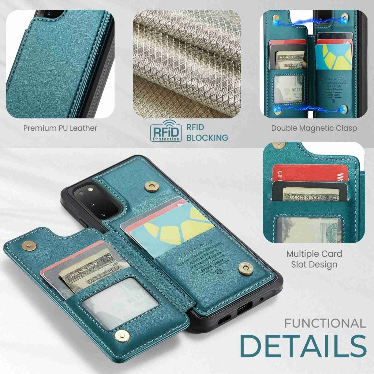 For Samsung Galaxy S20 FE CaseMe C22 Card Slots Holder RFID Anti-theft Phone Case(Blue Green) - free shipping - PMC Jewellery - Order now!