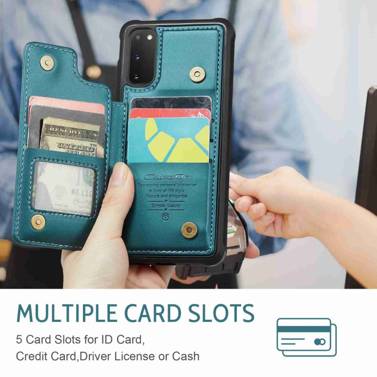 For Samsung Galaxy S20 FE CaseMe C22 Card Slots Holder RFID Anti-theft Phone Case(Blue Green) - free shipping - PMC Jewellery - Order now!