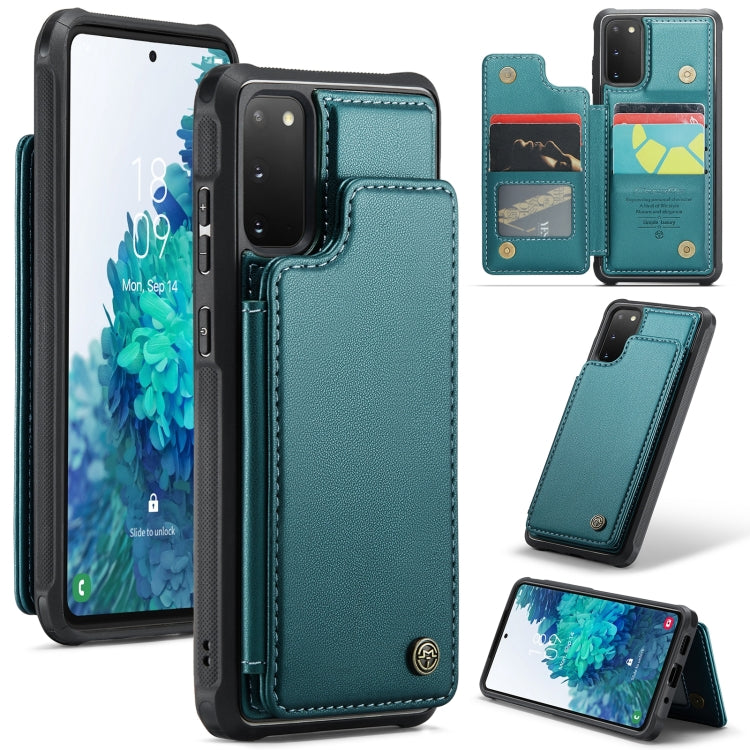 For Samsung Galaxy S20 FE CaseMe C22 Card Slots Holder RFID Anti-theft Phone Case(Blue Green) - free shipping - PMC Jewellery - Order now!