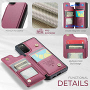 For Samsung Galaxy S20 FE CaseMe C22 Card Slots Holder RFID Anti-theft Phone Case(Wine Red)