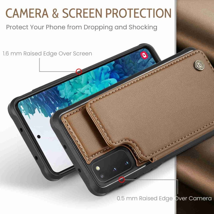 For Samsung Galaxy S20 FE CaseMe C22 Card Slots Holder RFID Anti-theft Phone Case(Brown) - free shipping - PMC Jewellery - Order now!