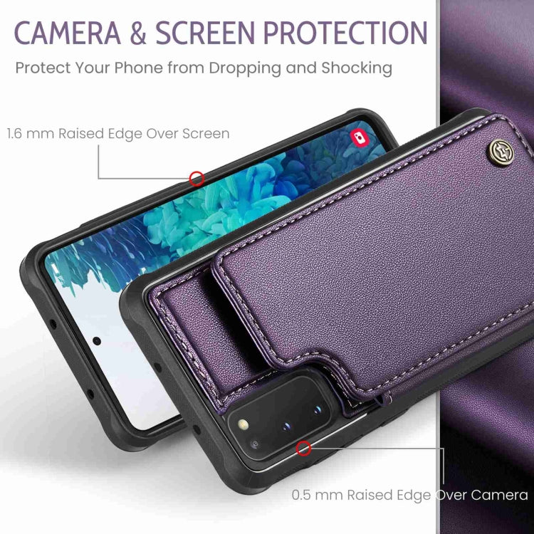 For Samsung Galaxy S20 FE CaseMe C22 Card Slots Holder RFID Anti-theft Phone Case(Purple) - free shipping - PMC Jewellery - Order now!