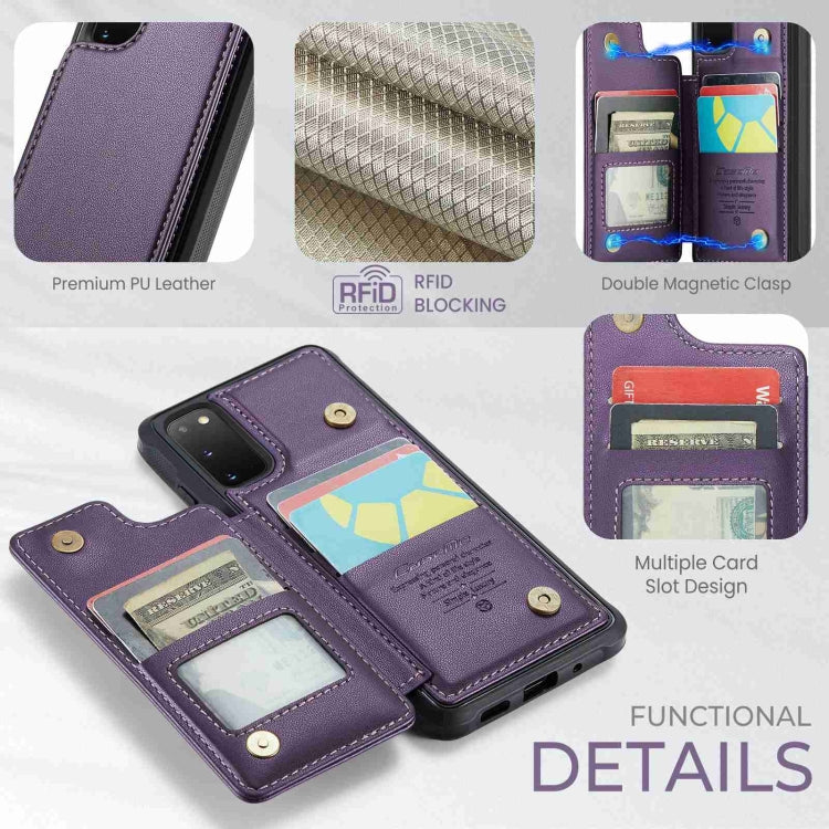 For Samsung Galaxy S20 FE CaseMe C22 Card Slots Holder RFID Anti-theft Phone Case(Purple) - free shipping - PMC Jewellery - Order now!