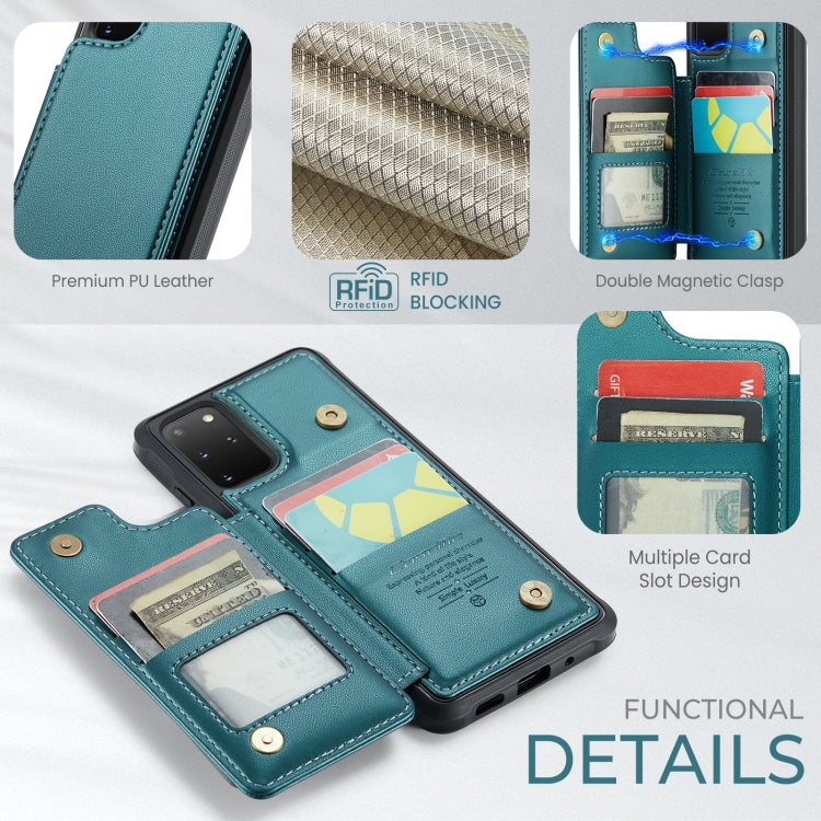 For Samsung Galaxy S20+ CaseMe C22 Card Slots Holder RFID Anti-theft Phone Case(Blue Green) - free shipping - PMC Jewellery - Order now!