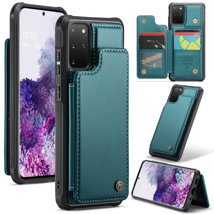 For Samsung Galaxy S20+ CaseMe C22 Card Slots Holder RFID Anti-theft Phone Case(Blue Green) - free shipping - PMC Jewellery - Order now!