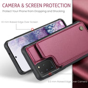 For Samsung Galaxy S20+ CaseMe C22 Card Slots Holder RFID Anti-theft Phone Case(Wine Red)