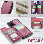 For Samsung Galaxy S20+ CaseMe C22 Card Slots Holder RFID Anti-theft Phone Case(Wine Red)