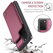 For Samsung Galaxy S20+ CaseMe C22 Card Slots Holder RFID Anti-theft Phone Case(Wine Red)