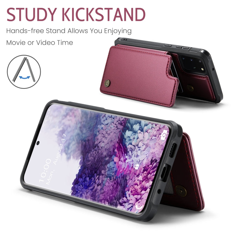 For Samsung Galaxy S20+ CaseMe C22 Card Slots Holder RFID Anti-theft Phone Case(Wine Red)