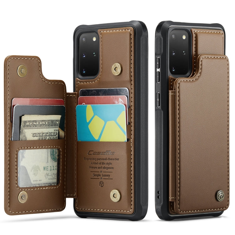 For Samsung Galaxy S20+ CaseMe C22 Card Slots Holder RFID Anti-theft Phone Case(Brown) - free shipping - PMC Jewellery - Order now!