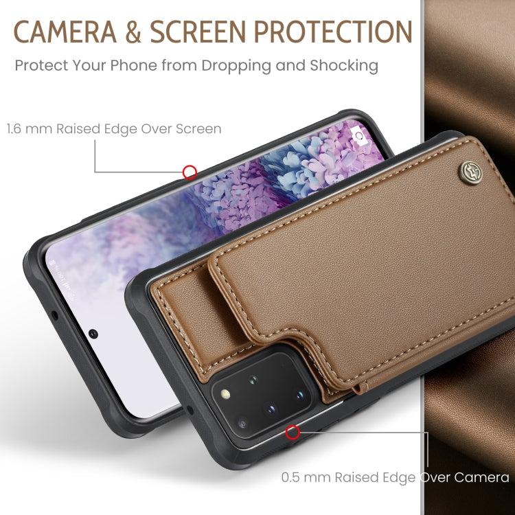 For Samsung Galaxy S20+ CaseMe C22 Card Slots Holder RFID Anti-theft Phone Case(Brown) - free shipping - PMC Jewellery - Order now!
