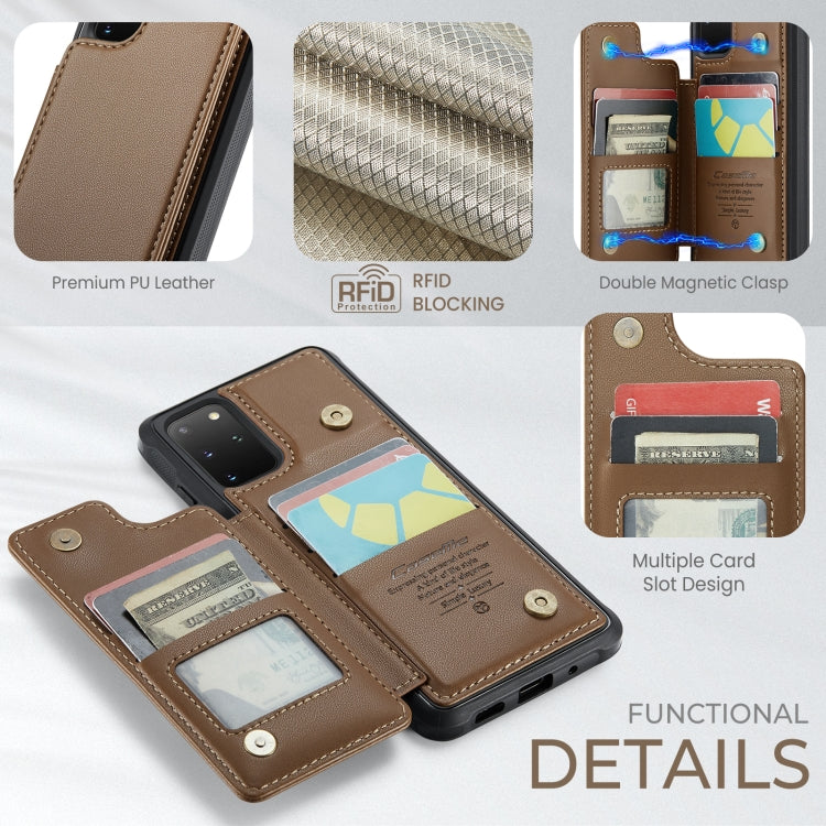 For Samsung Galaxy S20+ CaseMe C22 Card Slots Holder RFID Anti-theft Phone Case(Brown) - free shipping - PMC Jewellery - Order now!