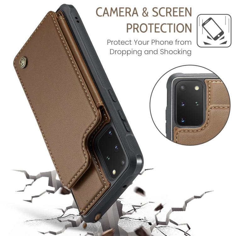 For Samsung Galaxy S20+ CaseMe C22 Card Slots Holder RFID Anti-theft Phone Case(Brown) - free shipping - PMC Jewellery - Order now!