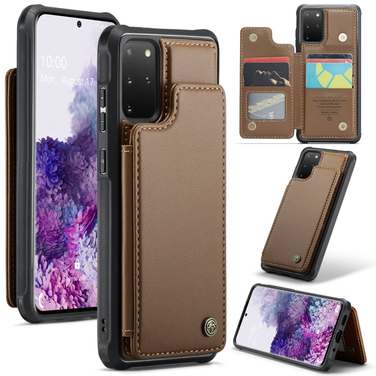 For Samsung Galaxy S20+ CaseMe C22 Card Slots Holder RFID Anti-theft Phone Case(Brown) - free shipping - PMC Jewellery - Order now!