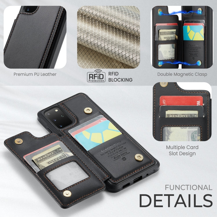 For Samsung Galaxy S20+ CaseMe C22 Card Slots Holder RFID Anti-theft Phone Case(Black) - free shipping - PMC Jewellery - Order now!