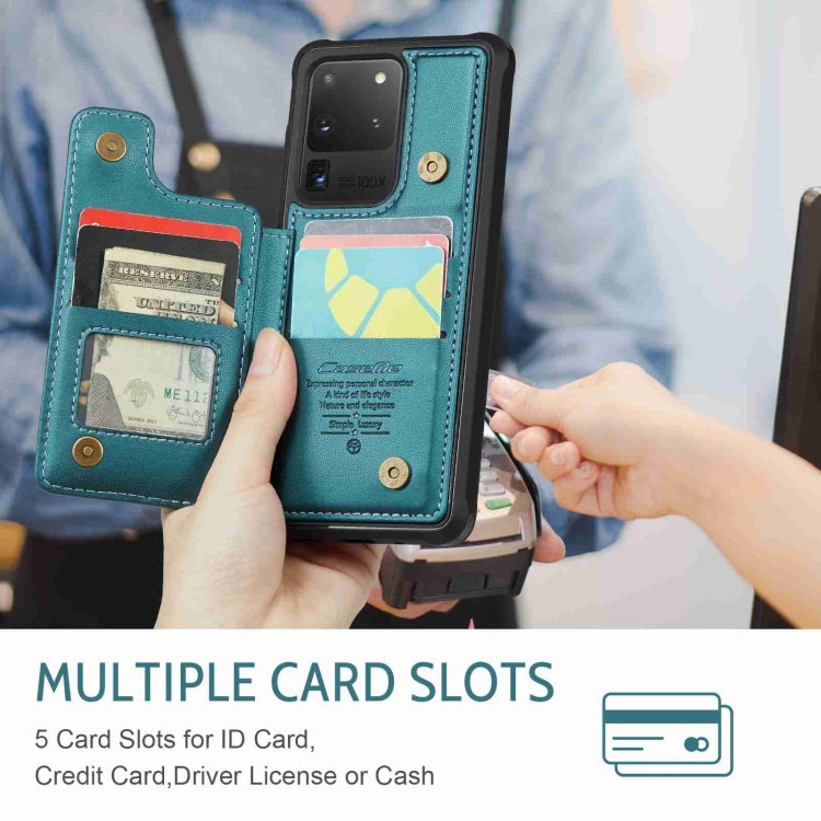 For Samsung Galaxy S20 Ultra CaseMe C22 Card Slots Holder RFID Anti-theft Phone Case(Blue Green) - free shipping - PMC Jewellery - Order now!