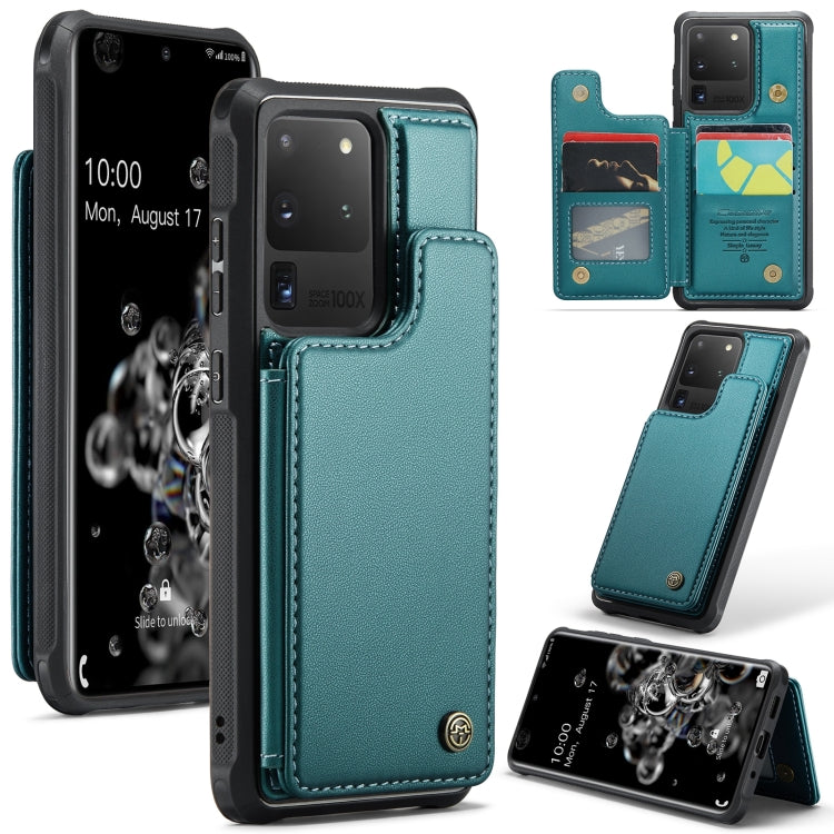 For Samsung Galaxy S20 Ultra CaseMe C22 Card Slots Holder RFID Anti-theft Phone Case(Blue Green) - free shipping - PMC Jewellery - Order now!