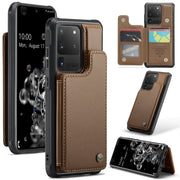 For Samsung Galaxy S20 Ultra CaseMe C22 Card Slots Holder RFID Anti-theft Phone Case(Brown)