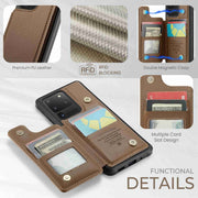 For Samsung Galaxy S20 Ultra CaseMe C22 Card Slots Holder RFID Anti-theft Phone Case(Brown)
