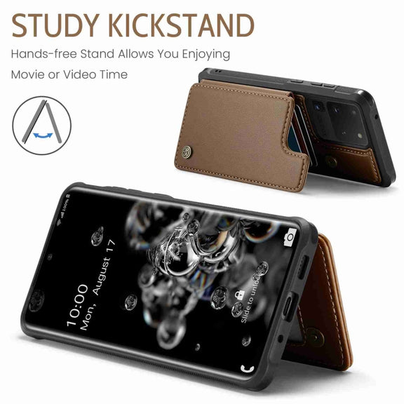For Samsung Galaxy S20 Ultra CaseMe C22 Card Slots Holder RFID Anti-theft Phone Case(Brown)
