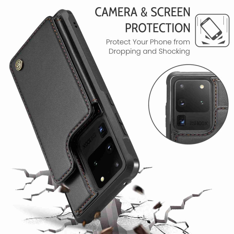 For Samsung Galaxy S20 Ultra CaseMe C22 Card Slots Holder RFID Anti-theft Phone Case(Black)