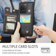For Samsung Galaxy S20 Ultra CaseMe C22 Card Slots Holder RFID Anti-theft Phone Case(Black)