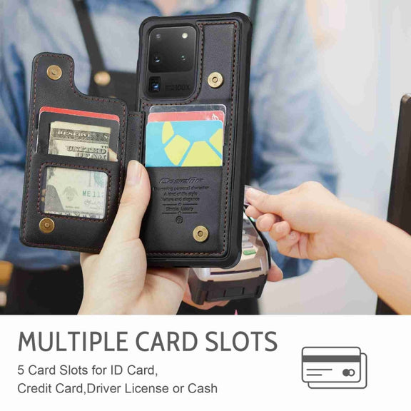 For Samsung Galaxy S20 Ultra CaseMe C22 Card Slots Holder RFID Anti-theft Phone Case(Black)