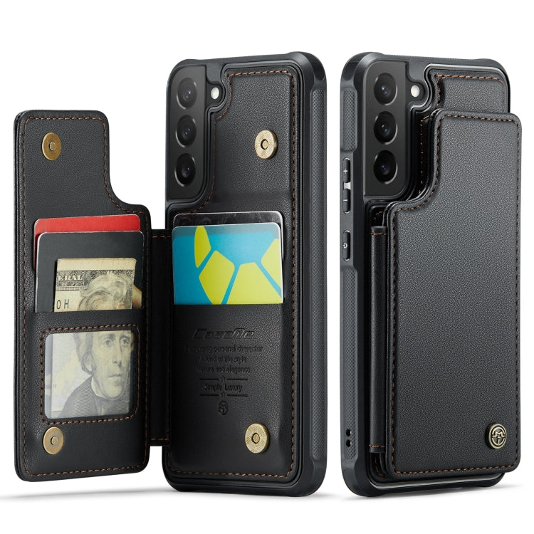 For Samsung Galaxy S22 5G CaseMe C22 Card Slots Holder RFID Anti-theft Phone Case(Black) - free shipping - PMC Jewellery - Order now!