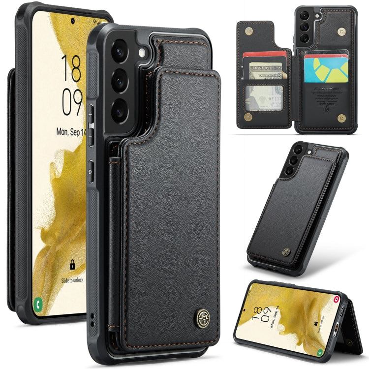 For Samsung Galaxy S22+ 5G CaseMe C22 Card Slots Holder RFID Anti-theft Phone Case(Black) - free shipping - PMC Jewellery - Order now!