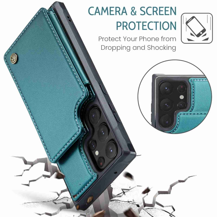 For Samsung Galaxy S22 Ultra 5G CaseMe C22 Card Slots Holder RFID Anti-theft Phone Case(Blue Green) - free shipping - PMC Jewellery - Order now!